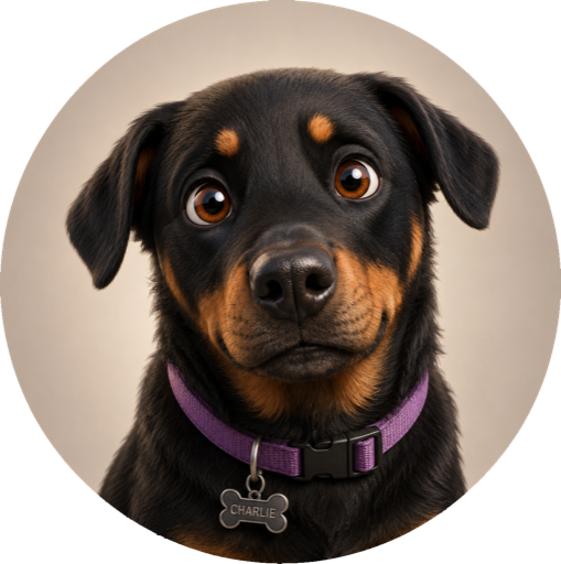 Charlie the rottweiler, head of security and chief good girl